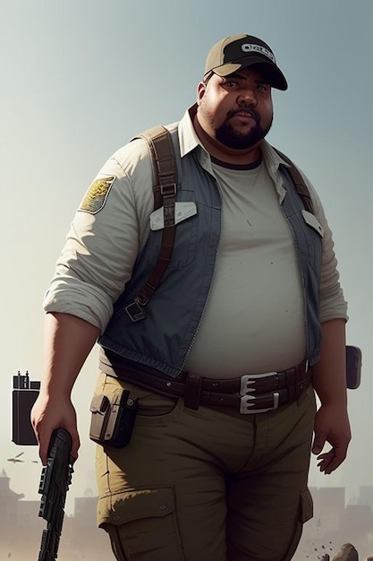 personagem armado gordo para jogo de armas