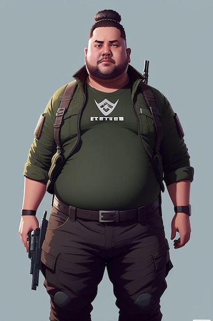 personagem armado gordo para jogo de armas