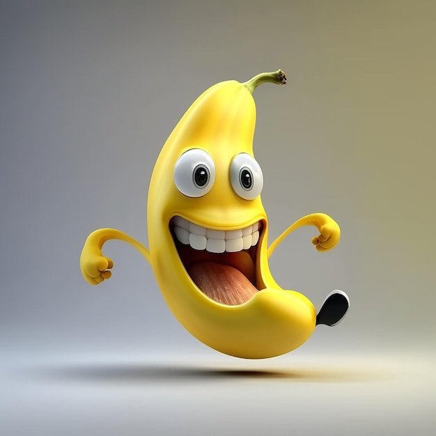 personagem banana feliz