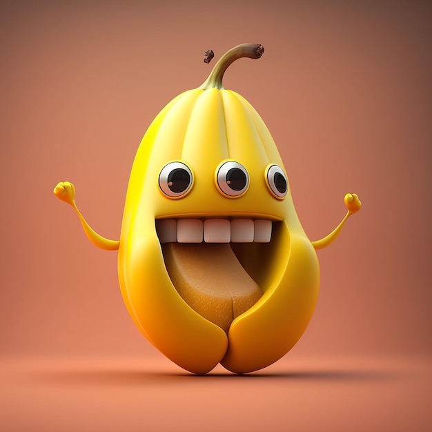 personagem banana feliz