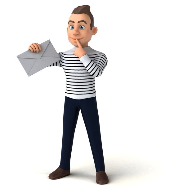 Personagem casual de desenho animado 3D divertido