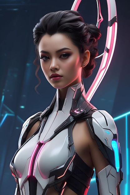 Foto personagem cyberpunk feminina