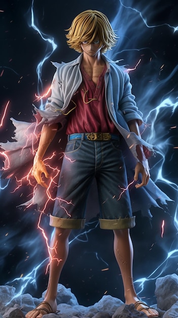 Personagem de desenho animado luffy one piece ia generativa