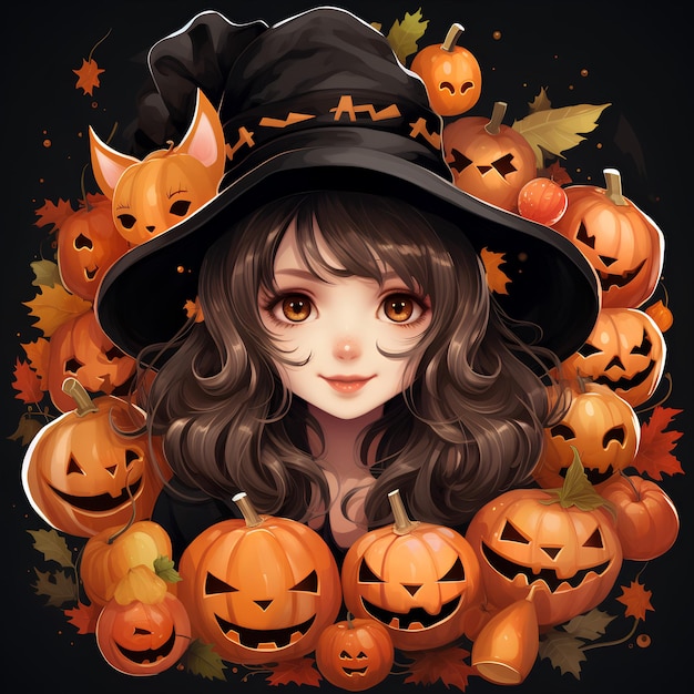 personagem de avatar fofo para foto de perfil de ilustração de mascote de evento de Halloween