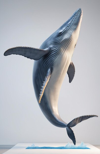 Personagem de baleia azul antropomórfica isolada no fundo