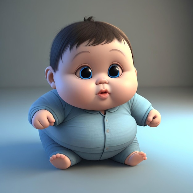 Foto personagem de bebê gordo em 3d