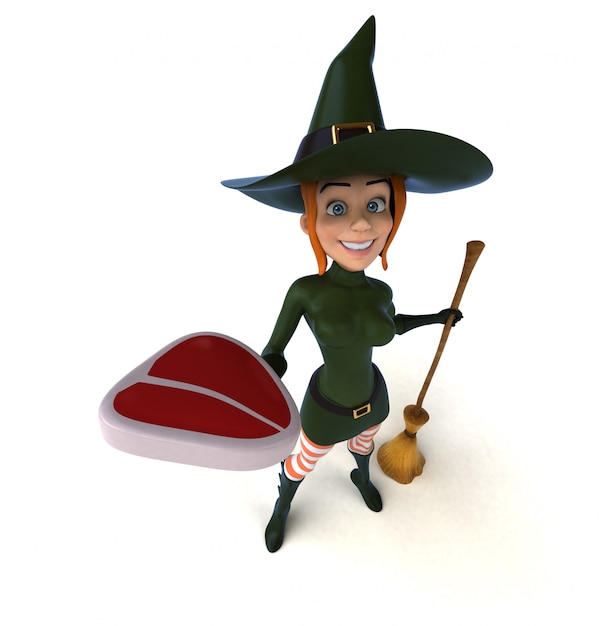 Personagem de bruxa - ilustração 3D