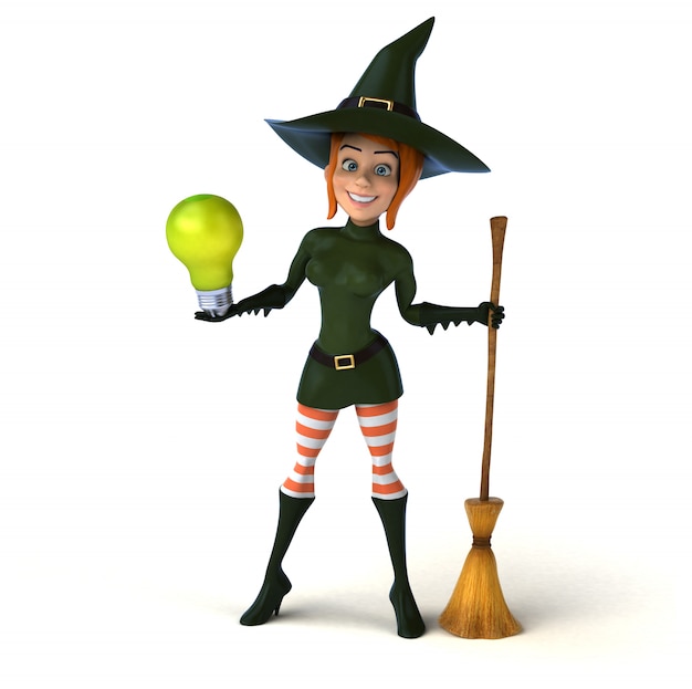 Personagem de bruxa - ilustração 3D