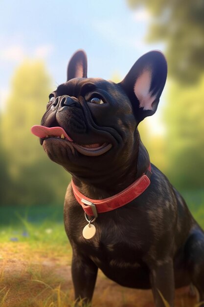 Personagem de bulldog fofo.