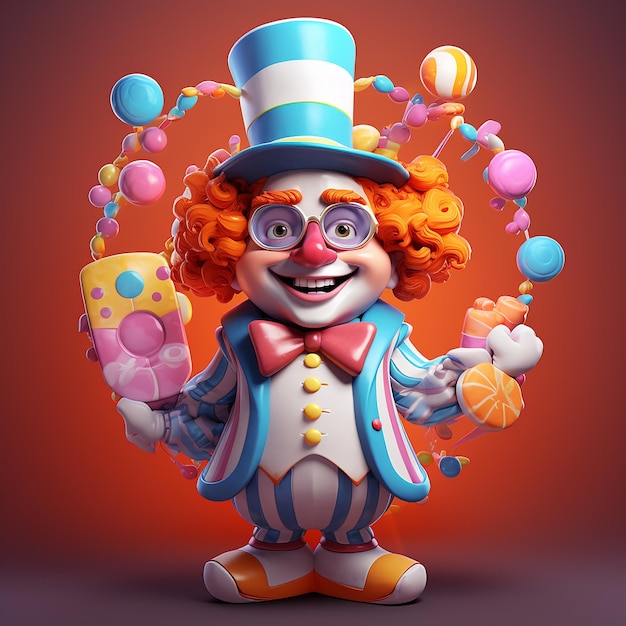 Personagem de carnaval divertido renderizado em 3D