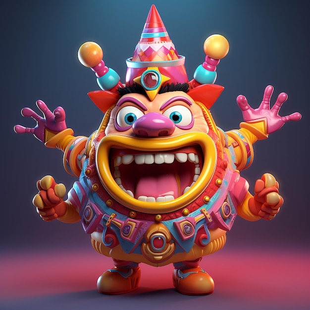 Personagem de carnaval divertido renderizado em 3D