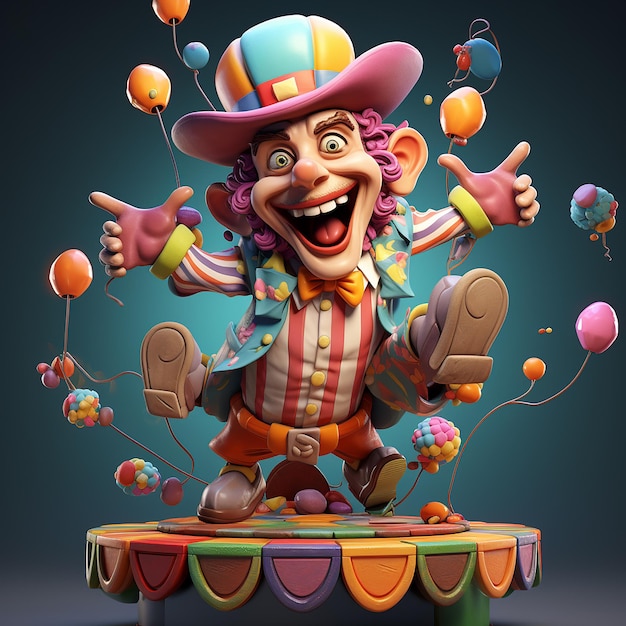 Personagem de carnaval divertido renderizado em 3D