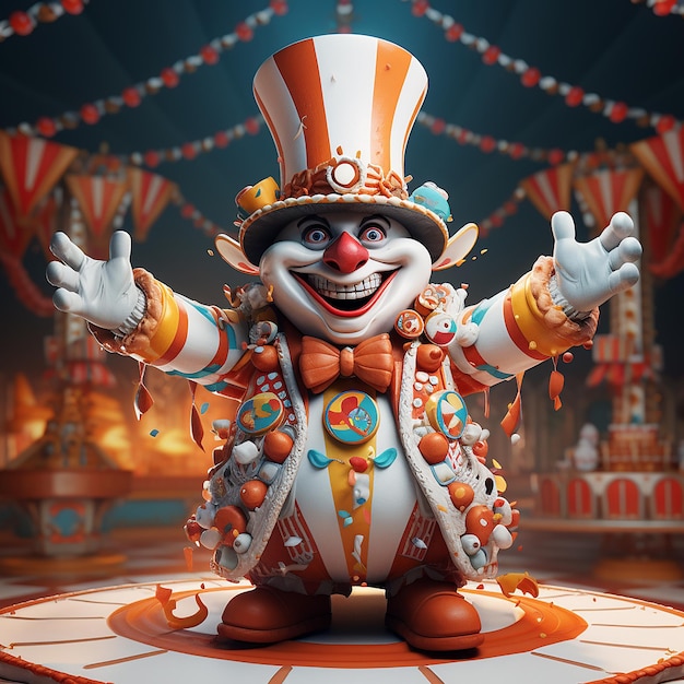 Personagem de carnaval divertido renderizado em 3D