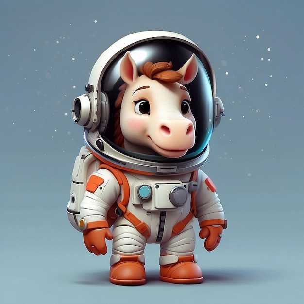 Personagem de cavalo astronauta 3D