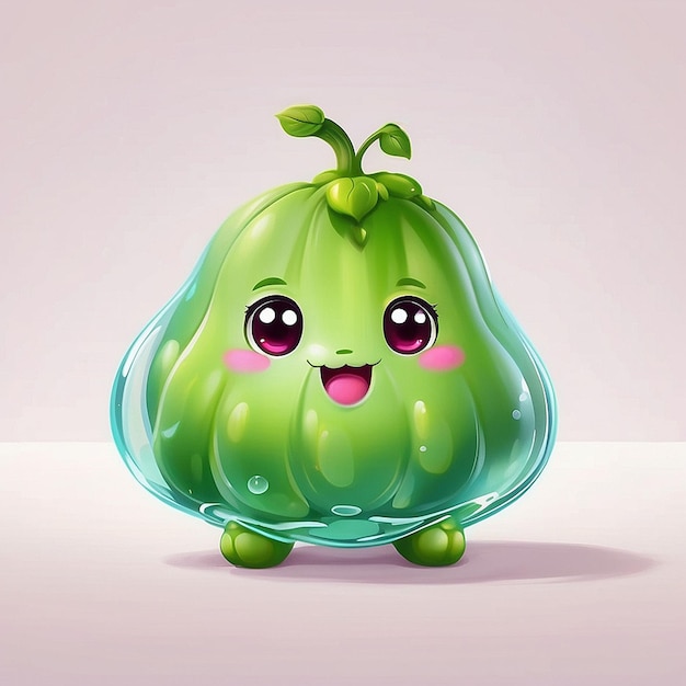 Personagem de chayote bonito em 3D