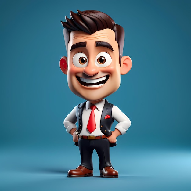 Foto personagem de desenho animado 3d 3d feliz ilustração de desenhos animados 3d desenho animato personagem engraçado desenho animados para crianças