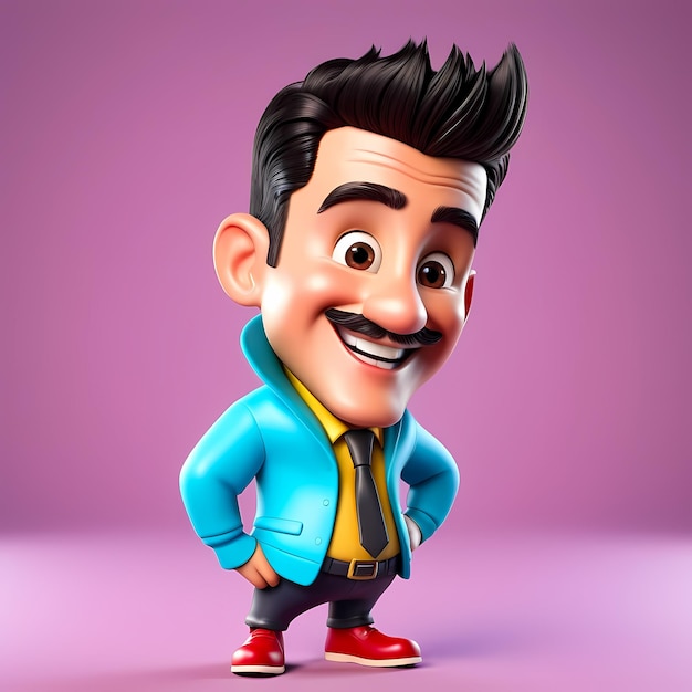 Personagem de desenho animado 3D 3D feliz ilustração de desenhos animados 3D desenho animato personagem engraçado desenho animados para crianças