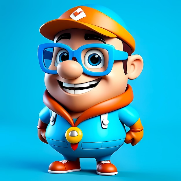 Foto personagem de desenho animado 3d 3d feliz ilustração de desenhos animados 3d desenho animato personagem engraçado desenho animados para crianças