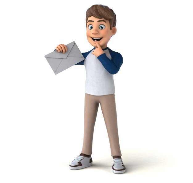 Personagem de desenho animado 3D adolescente engraçado