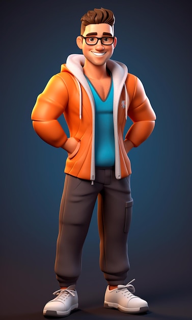 Foto personagem de desenho animado 3d de personal trainer