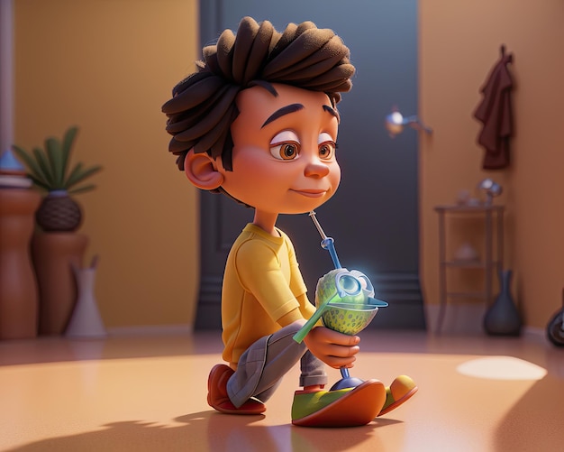 Foto personagem de desenho animado 3d estilo pixar