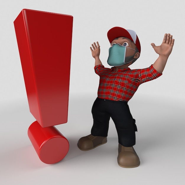 Personagem de desenho animado 3D Lenhador