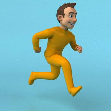 3d ilustração. Diversão atleta 3d desenho animado personagem