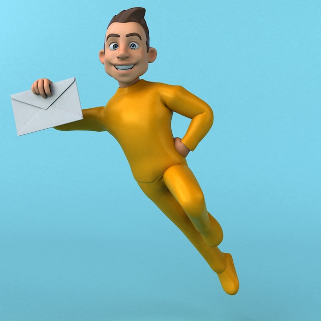 Personagem de desenho animado amarelo divertido