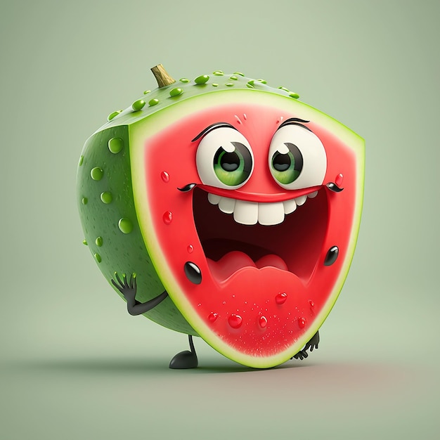 Personagem de desenho animado bonito de melancia