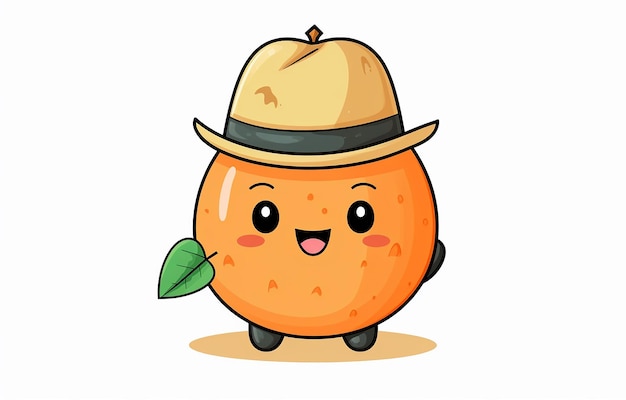 Personagem de desenho animado cantaloupe bonito e engraçado