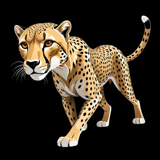 Personagem de desenho animado Cheetah em fundo preto