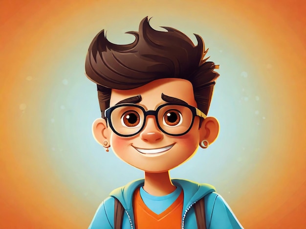 Foto personagem de desenho animado cooltrendy e funky com um design de estilo retro