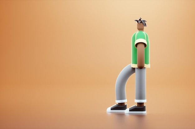 Personagem de desenho animado criativo de ilustração 3d incomum Estilo de revista de design moderno 3D renderização ilustração 3D