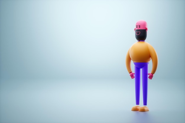 Personagem de desenho animado criativo de ilustração 3d incomum Estilo de revista de design moderno 3D renderização ilustração 3D