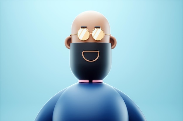 Personagem de desenho animado criativo de ilustração 3d incomum estilo de revista de design moderno 3d renderização ilustração 3d