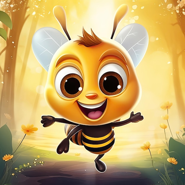 Personagem de desenho animado de abelha