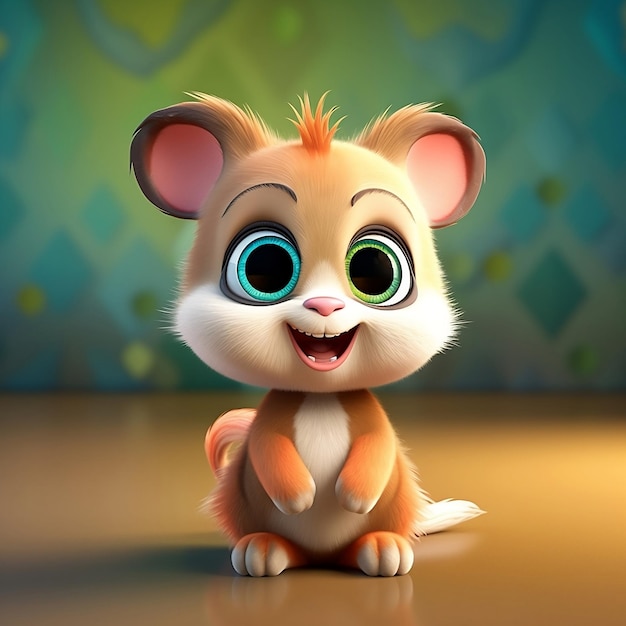 personagem de desenho animado de animal bebê fofo em 3D