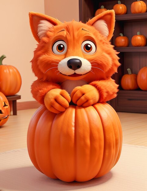 Personagem de desenho animado de brinquedo Foxpumpkin