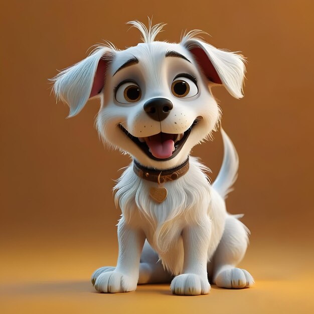 Foto personagem de desenho animado de cão 3d realista