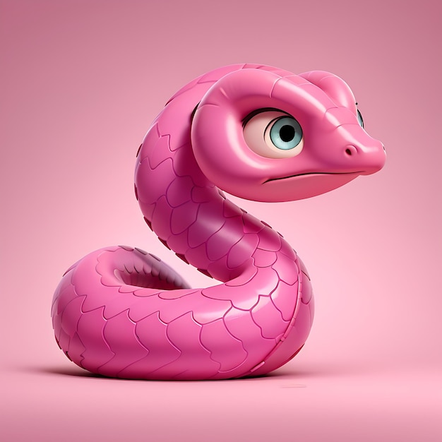 Personagens de cobra com laço rosa.