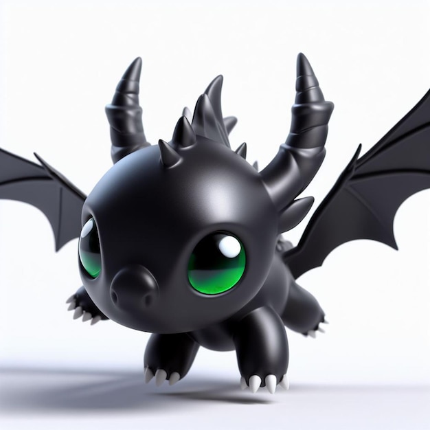 Personagem de desenho animado de dragão sem dentes 3d