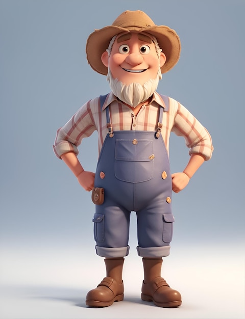 personagem de desenho animado de fazendeiro IA generativa