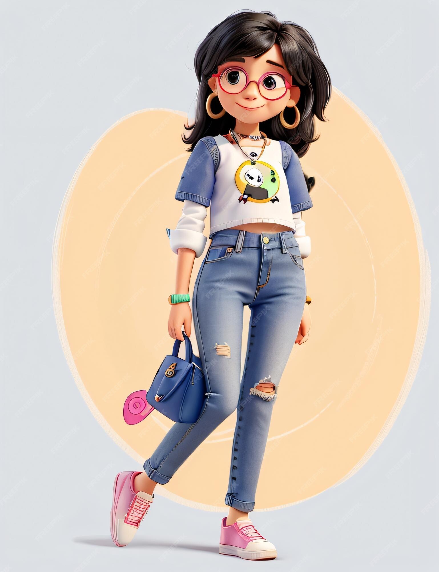 Personagens de desenhos animados 3d como modelos de moda ou