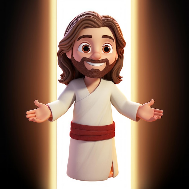 Personagem de desenho animado de Jesus em 3D