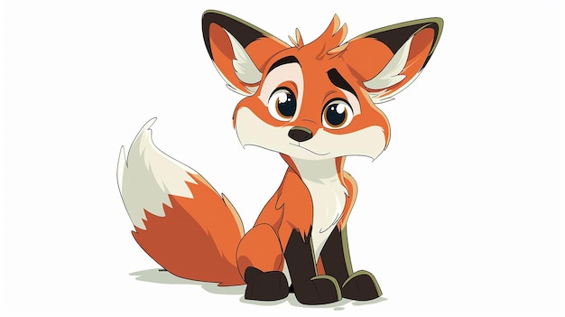 Personagem de desenho animado de olhos doces em fundo branco