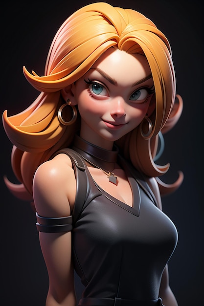 Menina de mulher de personagem de jogo 3d