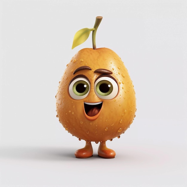 Personagem de desenho animado feliz de frutas fofas