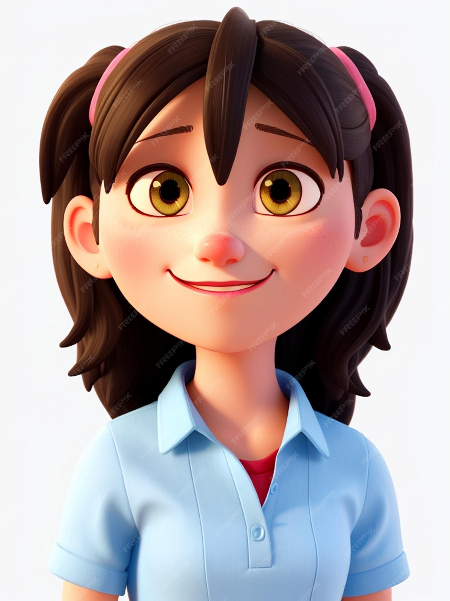 Baixe Personagem de desenho animado sorridente com cabelo vermelho e olhos  azuis PNG - Creative Fabrica