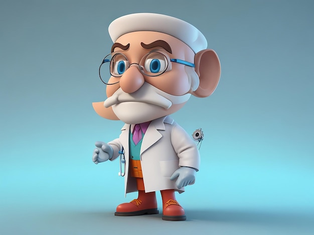 personagem de desenho animado médico 3D