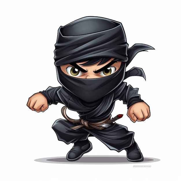 Personagem de desenho animado ninja ilustração vetorial de um ninja com uma espada